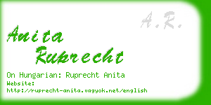 anita ruprecht business card